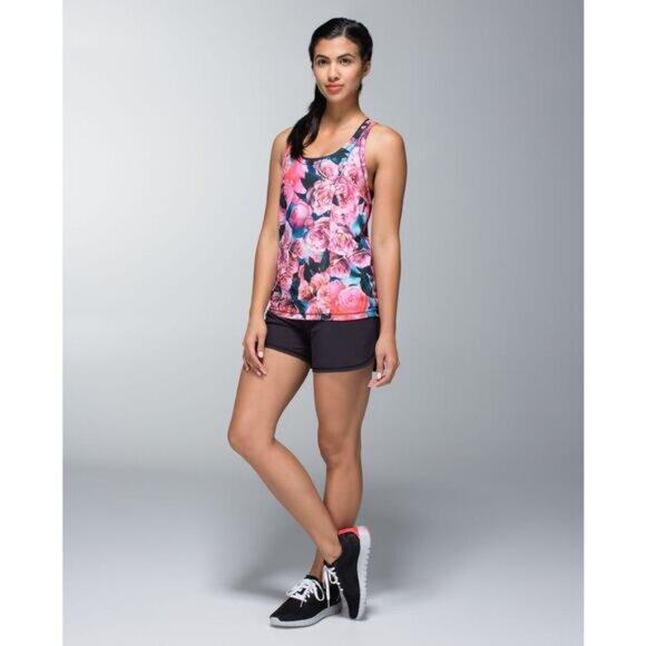 LULULEMON Lightened Up Singlet Size 6 Secret Garden / Black - Picture 2 of 11